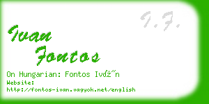 ivan fontos business card